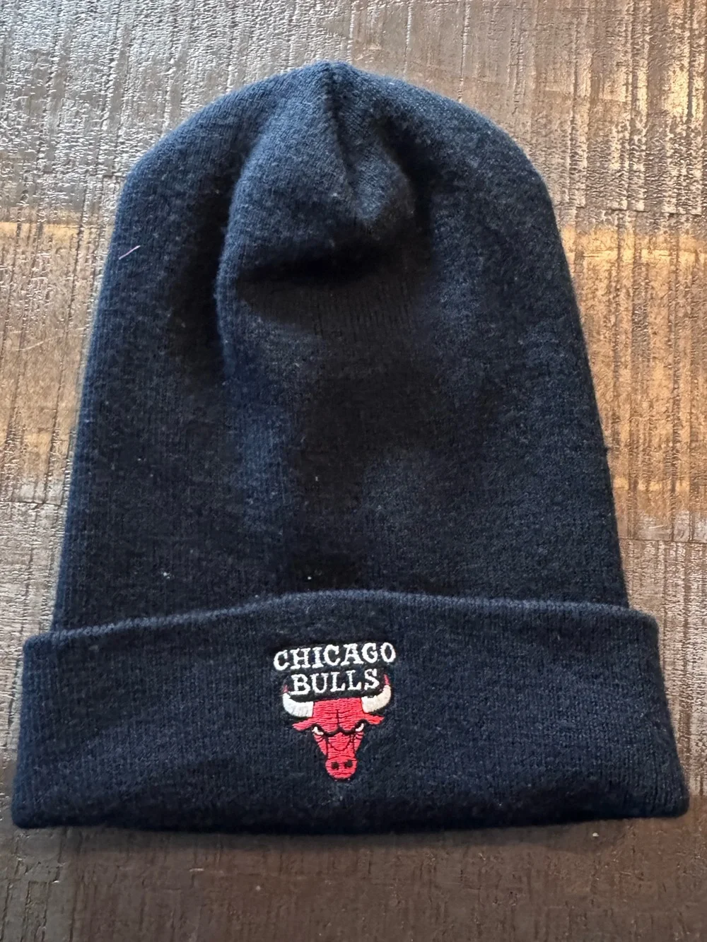 Chicago Bulls Basketball Retro Beanie Hat Black with EmbroideredBulls Logo